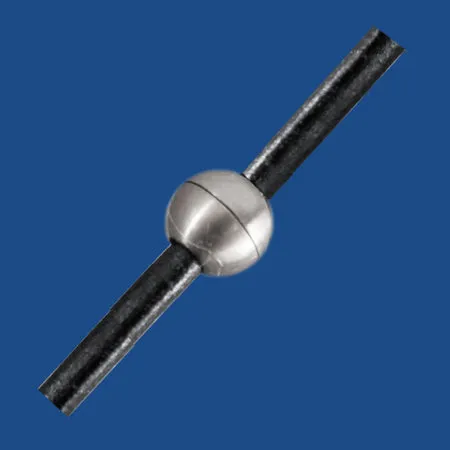 Silver plated stainless steel magnetic ball clasp for 2 mm round cord