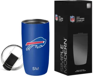 Simple Modern Officially Licensed NFL Buffalo Bills 16oz Travel Coffee Tumbler with Flip Lid | Stainless Steel Cup | Football Gifts for Men, Women | Voyager Collection | Buffalo Bills