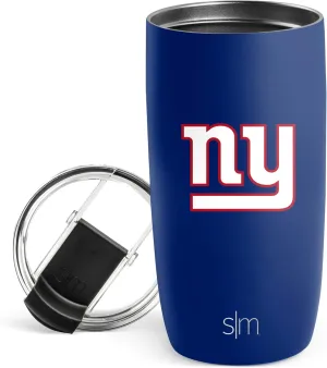 Simple Modern Officially Licensed NFL New York Giants 16oz Travel Coffee Tumbler with Flip Lid | Stainless Steel Cup | Football Gifts for Men, Women | Voyager Collection | New York Giants