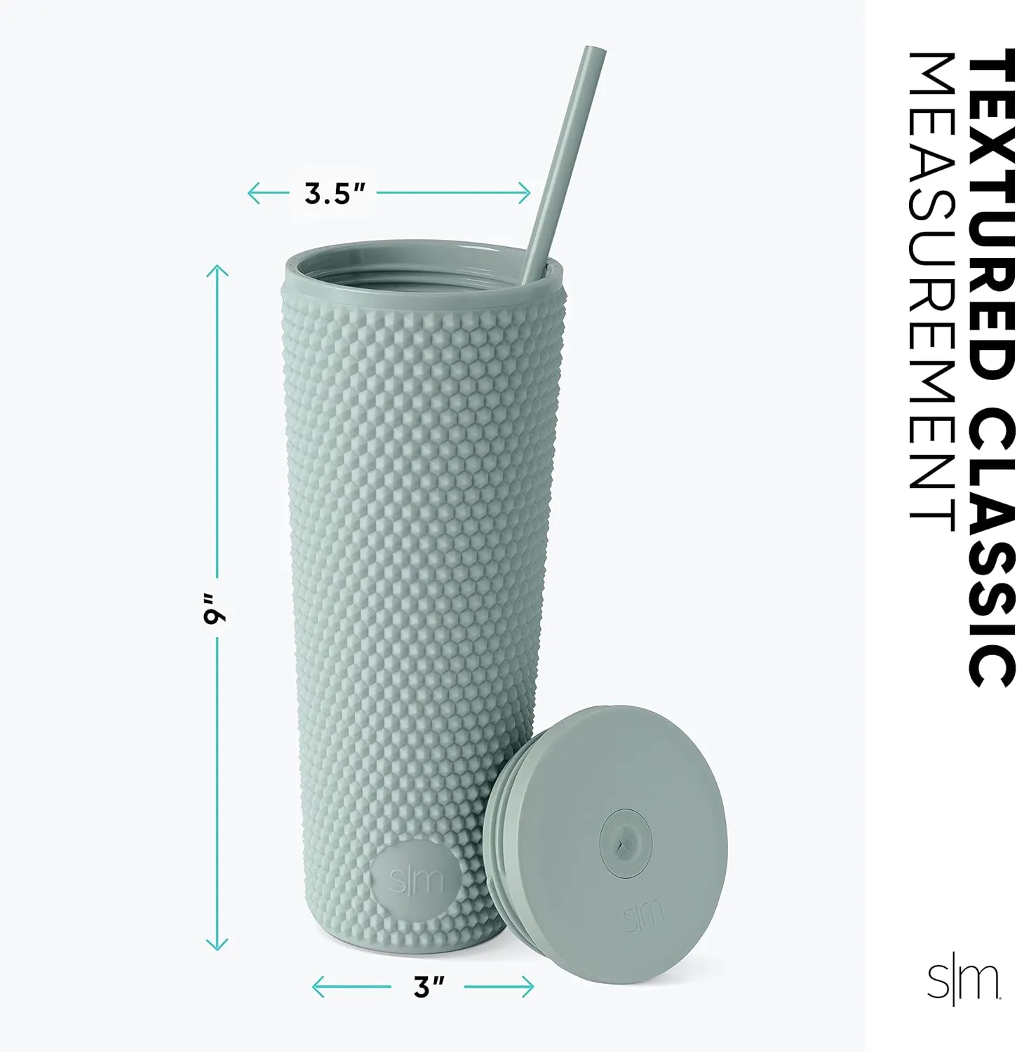 Simple Modern Plastic Matte Studded Tumbler with Lid and Straw | Reusable BPA Free Iced Coffee Cups Double Wall Smoothie Cup | Gifts for Women Men Him Her | Classic Collection | 24oz | Blush