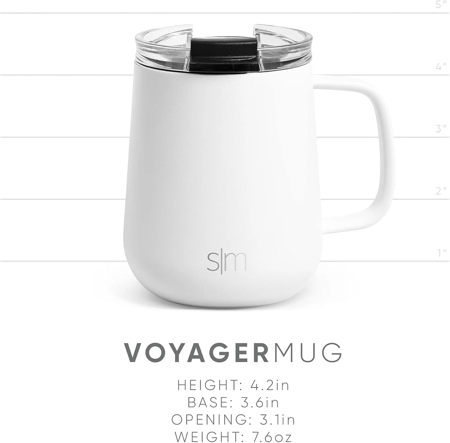 Simple Modern Travel Coffee Mug with Lid and Handle | Reusable Insulated Stainless Steel Coffee Tumbler Tea Cup | Gifts for Women Men Him Her | Voyager Collection | 12oz | Lavender Mist