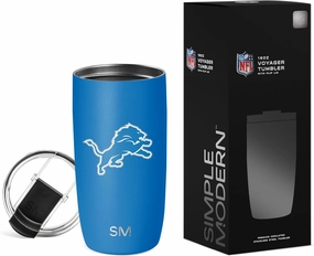 Simple Modern Officially Licensed NFL Detroit Lions 16oz Travel Coffee Tumbler with Flip Lid | Stainless Steel Cup | Football Gifts for Men, Women | Voyager Collection | Detroit Lions