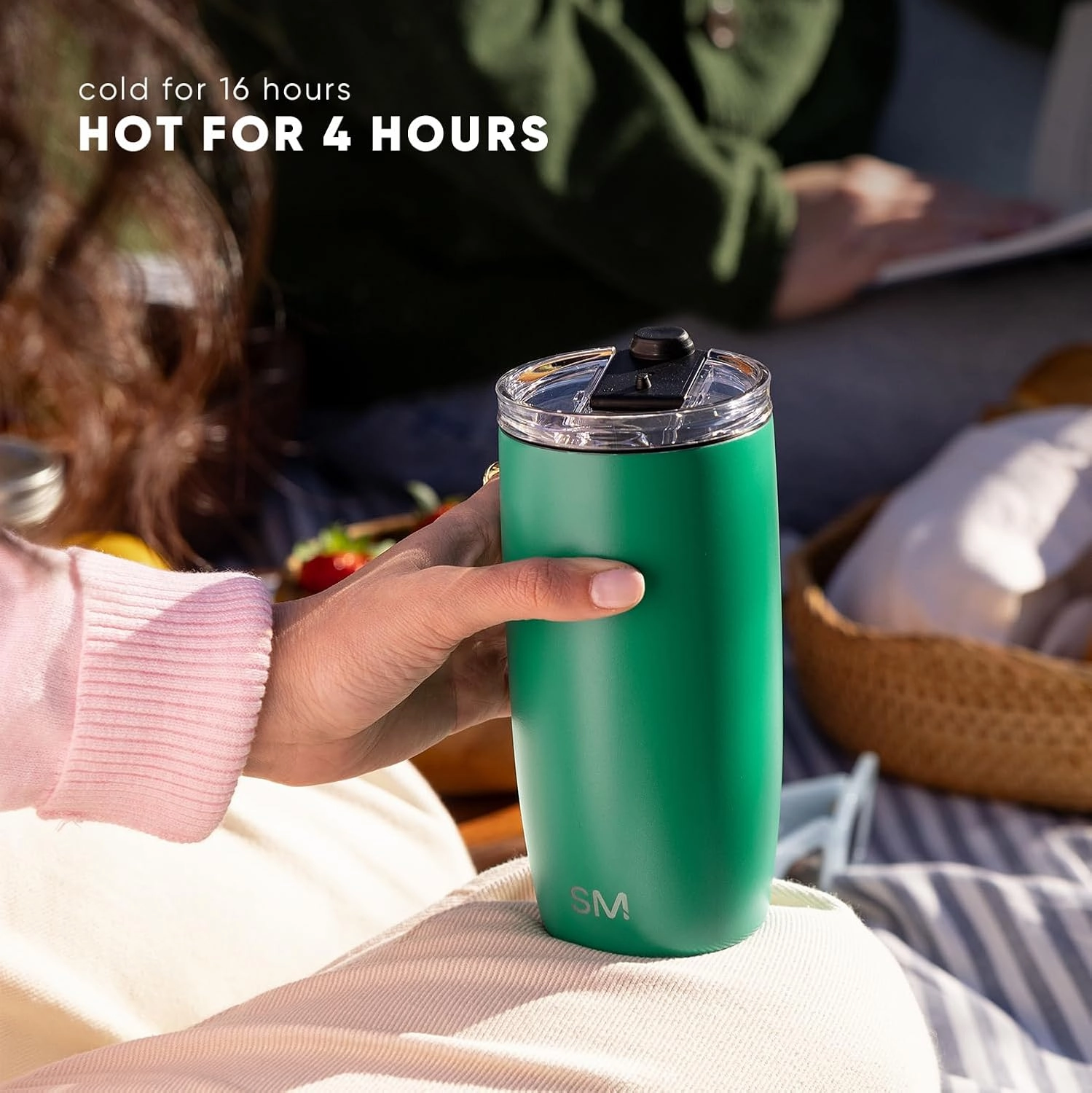 Simple Modern Travel Coffee Mug Tumbler with Flip Lid | Reusable Insulated Stainless Steel Cold Brew Iced Coffee Cup Thermos | Gifts for Women Men Him Her | Voyager Collection | 20oz | Forest