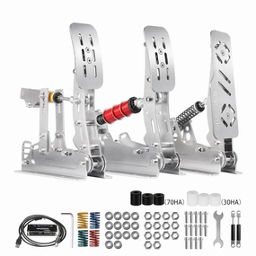 SIMSONN PRO Curved Panel Hydraulic Pedals for PC Racing Simulator - Pressure Sensor, 200KG Load Cell, Brake Pedal