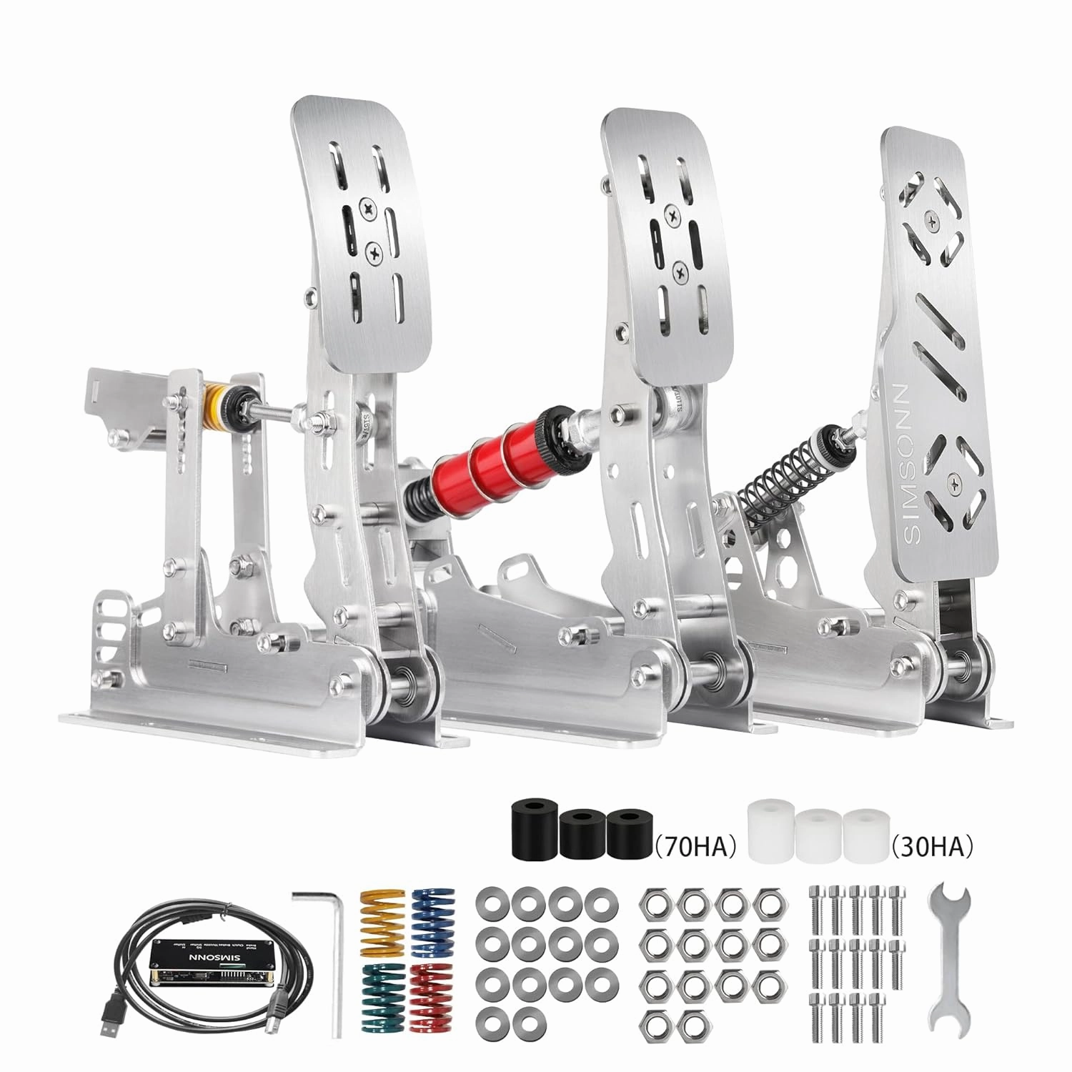 SIMSONN PRO Sim Racing Pedals PC - Pressure Sensor, 200KG Load Cell, Hydraulic Pedal (Curved Panel-P3)