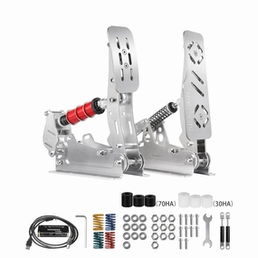 SIMSONN PRO Sim Racing Pedals PC Racing Simulator Pedals Pressure Sensor 200KG Load Cell Brake Pedal HE Hydraulic Pedal (Curved Panel-P2-H2)