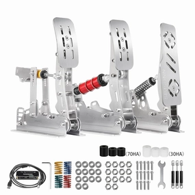 SIMSONN PRO Sim Racing Pedals PC Racing Simulator Pedals Pressure Sensor 200KG Load Cell Brake Pedal HE Hydraulic Pedal (Curved Panel-P3-H3)