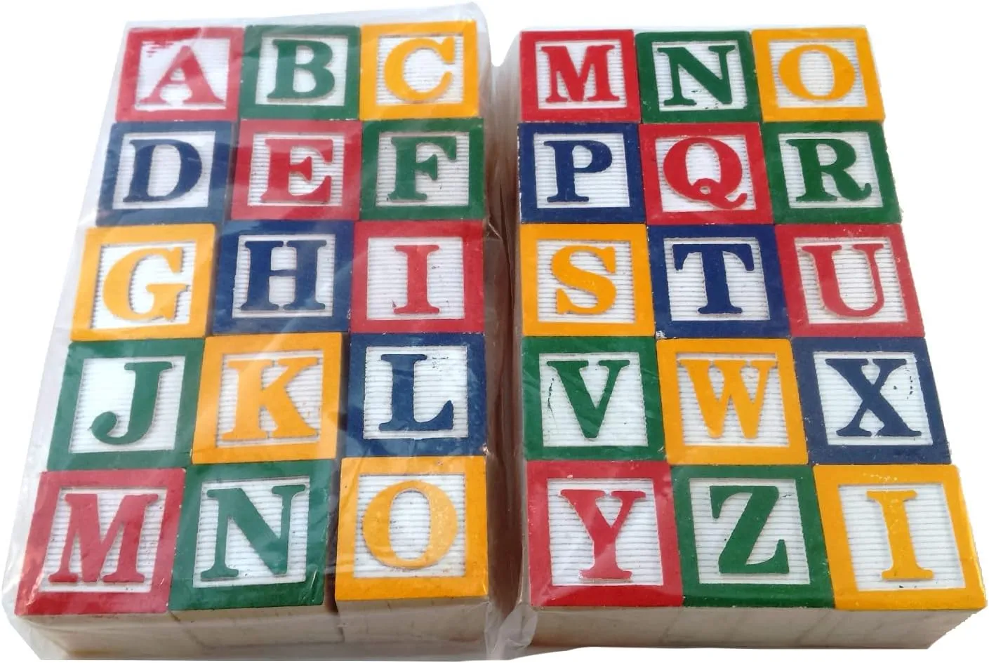 Skoolzy Wooden ABC Blocks - 120 Pc Stacking Set for Toddlers Ages 2 
