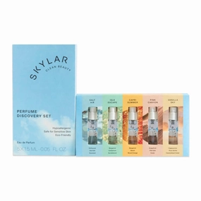 Skylar Perfume Discovery Spray Sampler Set - Salt Air, Isle Escape, Capri Summer, Pink Canyon, Vanilla Sky- Hypoallergenic & Clean Perfume for Women & Men - 5 1.5mL