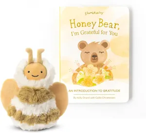 Slumberkins Honey Bear Board Book & Bee Mini | Teach Kids Gratitude & Support Emotional Intelligence for Ages 0  (Bee)