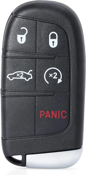 Smart Car Key Fob Keyless Entry Remote Replacement 5 Buttons for Chrysler 200 300 for Dodge Charger Challenger 2019 2020 2021 4A Chip (M3M-40821302 68155687 AB)