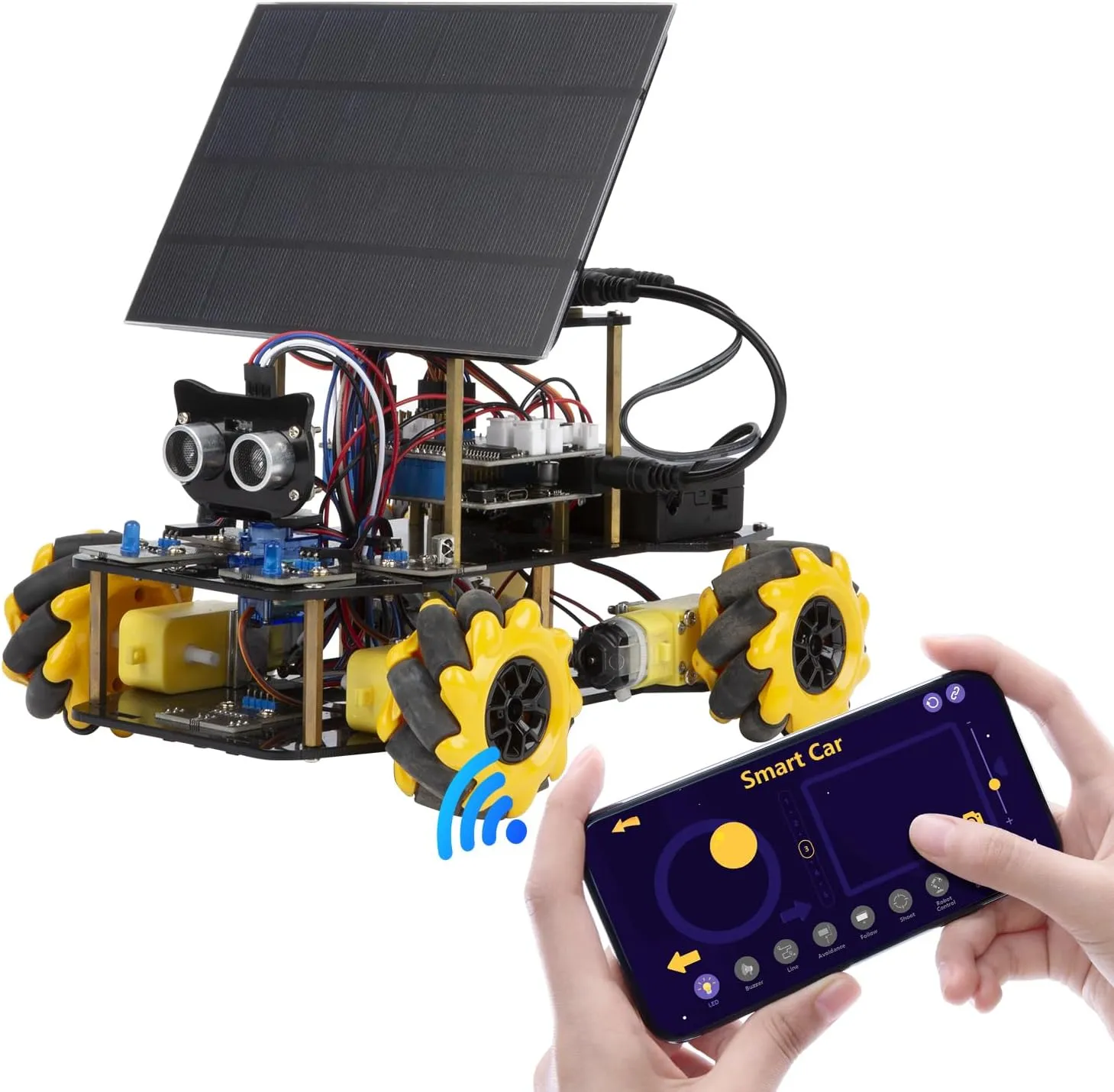 Smart Car kit Functions STEM Coding for Ages 16  Solar Energy Expansion Pack(Without Car)-QD008