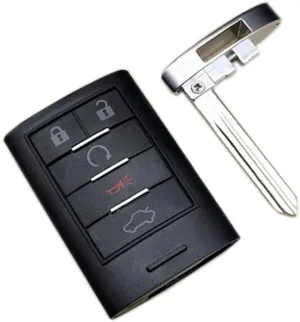 Smart Key Fob Case Shell Fit for Cadillac STS CTS 2008 2009 2010 2011 2012 2013 Replacement Keyless Entry Remote Car Key Housing Casing Outer Cover with Uncut Blade Blank (1)