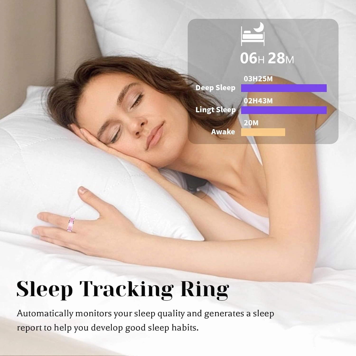 Smart Ring, Fitness Tracker Ring for Men/Women,Monitoring of Pedometer,Heart Rate,Blood Oxygen,Sleep Tracker,No App Subscription,Compatible with Android and iOS (Pink, 10)