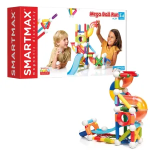 SmartMax Mega Ball Run STEM Magnetic Discovery Building and Ball Run Set Featuring Safe, Extra-Strong, Oversized Building Pieces for Ages 3 