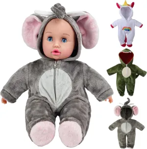 SMILESSKIDDO Soft Baby Doll with 3 Sets 14-16 Inch Baby Doll Clothes - Dress Up Dolls with Eyes Open and Close, Realistic Baby Doll with Dolls Accessories for 2 3 4 5  Year Old Girls
