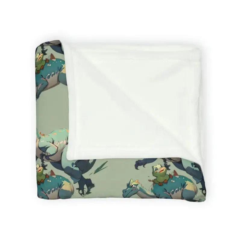 Snuggle Up with a Cute Dinosaur Soft Polyester Blanket