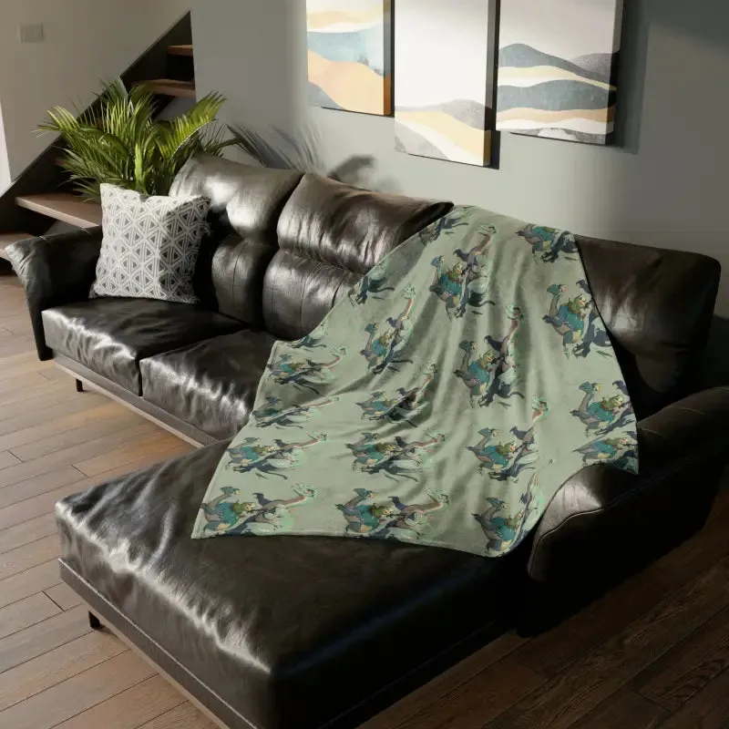 Snuggle Up with a Cute Dinosaur Soft Polyester Blanket