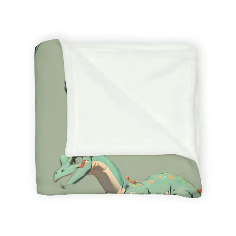 Snuggle Up with a Cute Dinosaur Soft Polyester Blanket