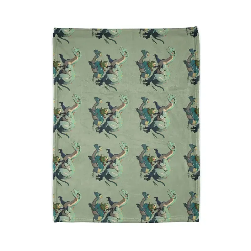 Snuggle Up with a Cute Dinosaur Soft Polyester Blanket