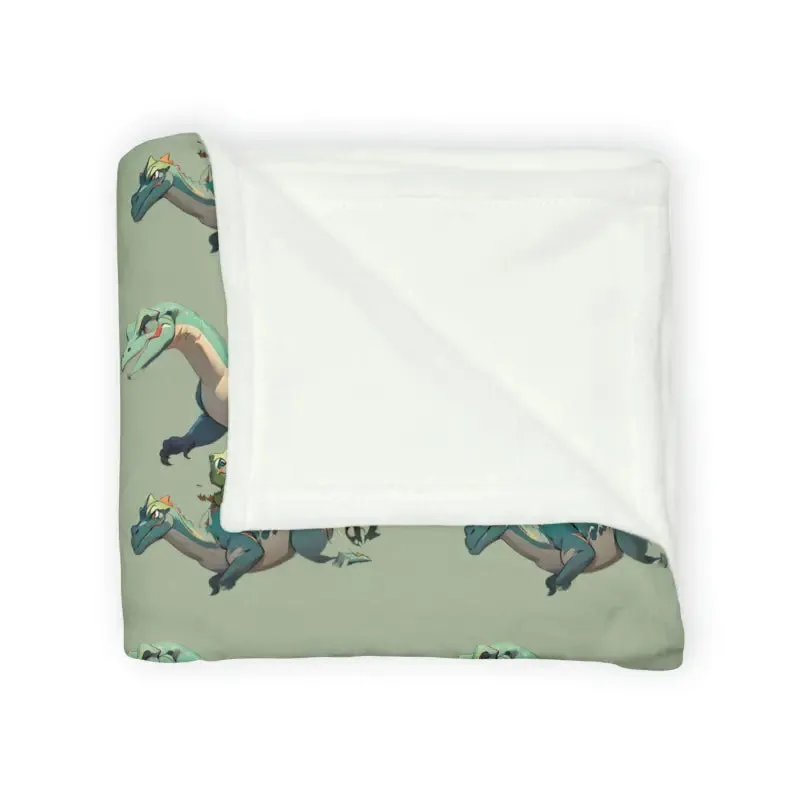 Snuggle Up with a Cute Dinosaur Soft Polyester Blanket