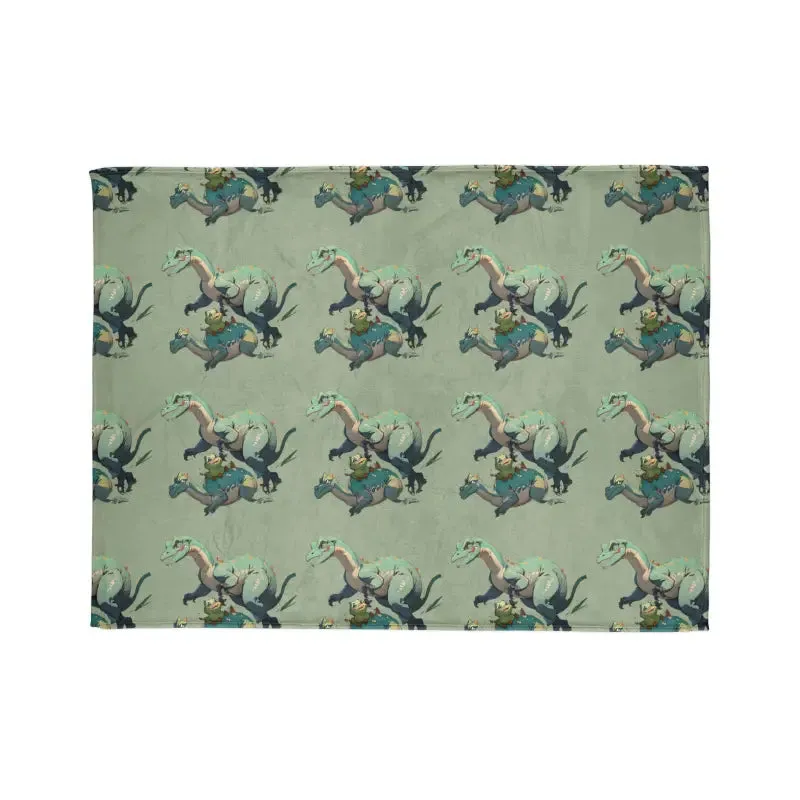 Snuggle Up with a Cute Dinosaur Soft Polyester Blanket