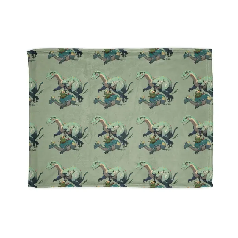 Snuggle Up with a Cute Dinosaur Soft Polyester Blanket