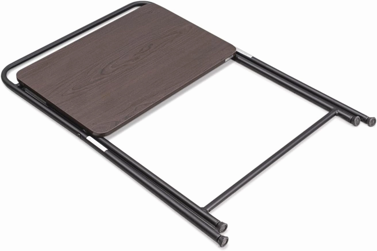 SOFSYS Modern Folding Desk for Small Space, Computer Gaming, Writing, Student and Home Office Organization, Industrial Metal Frame with Premium Desktop Surfaces, Espresso/Black