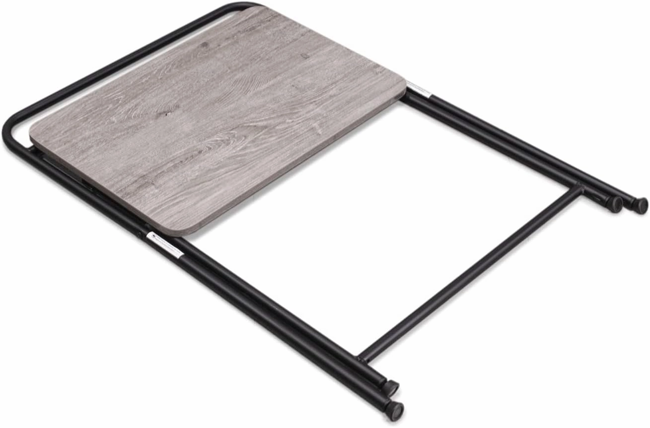SOFSYS Modern Folding Desk for Small Space, Computer Gaming, Writing, Student and Home Office Organization, Industrial Metal Frame with Premium Desktop Surfaces, Gray/Black