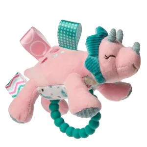 Soft Baby Rattle with Soothing Teether Ring and Sensory Tags, 6-Inches, Aroar-a-Saurus Dinosaur