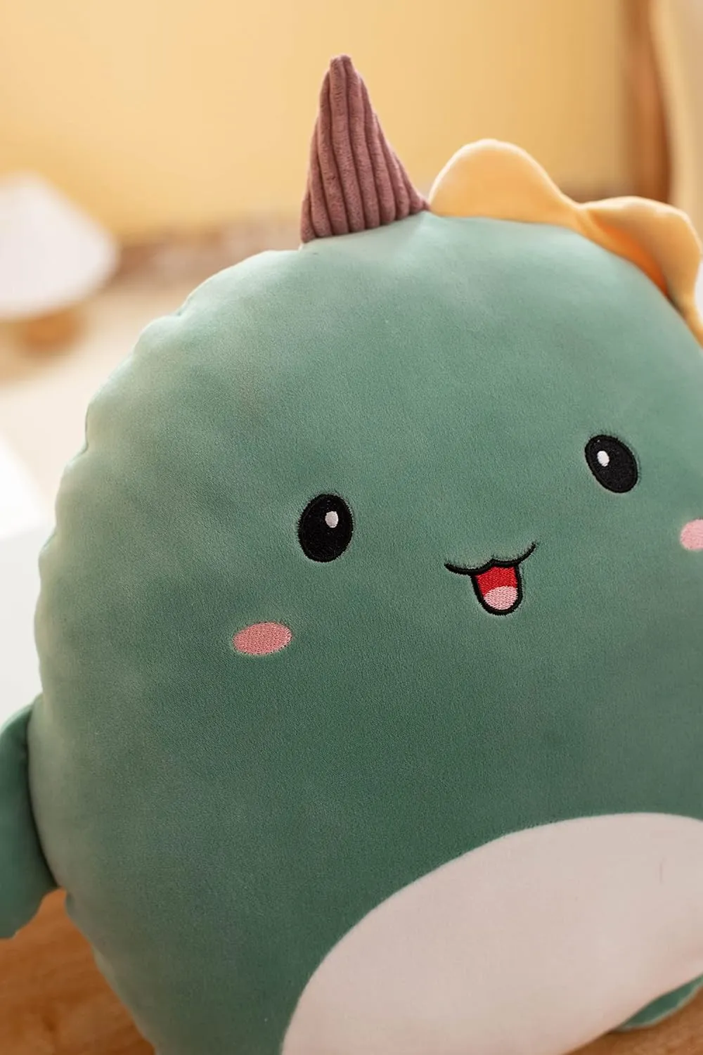 Soft Dinosaur Plush Hugging Pillow Cute Green Dinosaur Stuffed Animal Plushies Toy Dinosaur Unicorn Kids Stuffed Animals Plush Toys for Birthday, Valentine, Christmas 16 Inch
