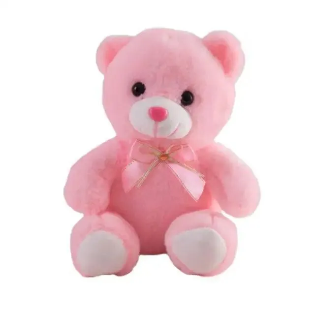 Soft Plush Doll, Light Up LED Teddy Bear Stuffed Animals, Mini Glow Bear Plush Toy Creative Colorful Glowing Teddy Bear Doll Gifts for Bedroom, Kids, Baby, Valentine - Pink
