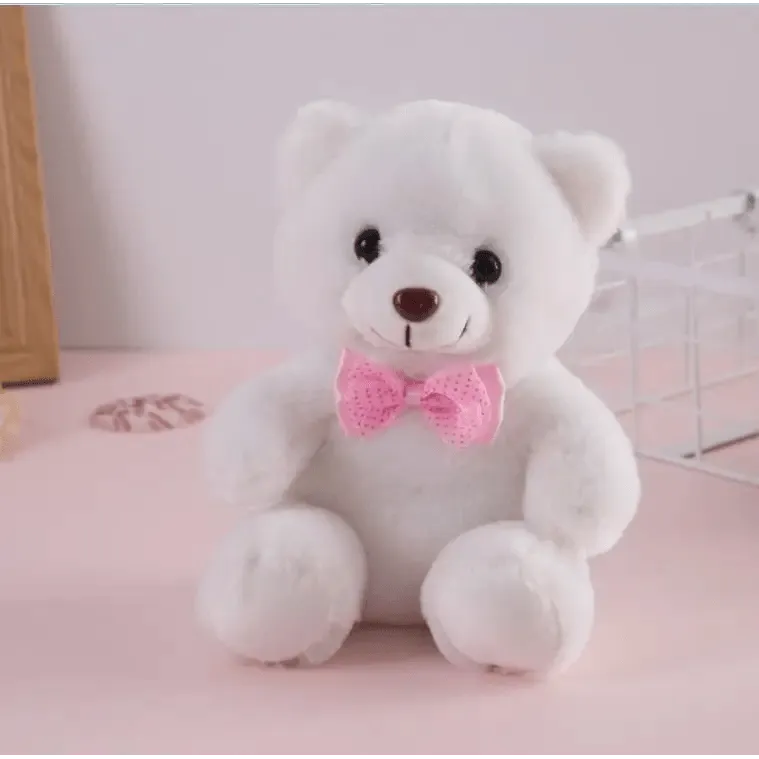 Soft Plush Doll, Light Up LED Teddy Bear Stuffed Animals, Mini Glow Bear Plush Toy Creative Colorful Glowing Teddy Bear Doll Gifts for Bedroom, Kids, Baby, Valentine - Pink
