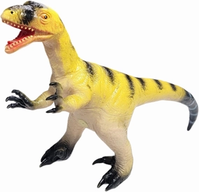 Soft Velociraptor Dinosaur Figure (Big - 22" Long x 13" Tall) Self Standing Soft Durable PVC Highly Detailed Dino with Open Mouth with Teeth.