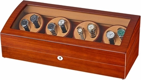 Solid Wood Shaker, Fully Automatic Mechanical Watch Winding Box, Silent Rotation, Five-Speed Mode, Anti-Magnetic Collection Box, Automatic Stop When The Lid is Opened
