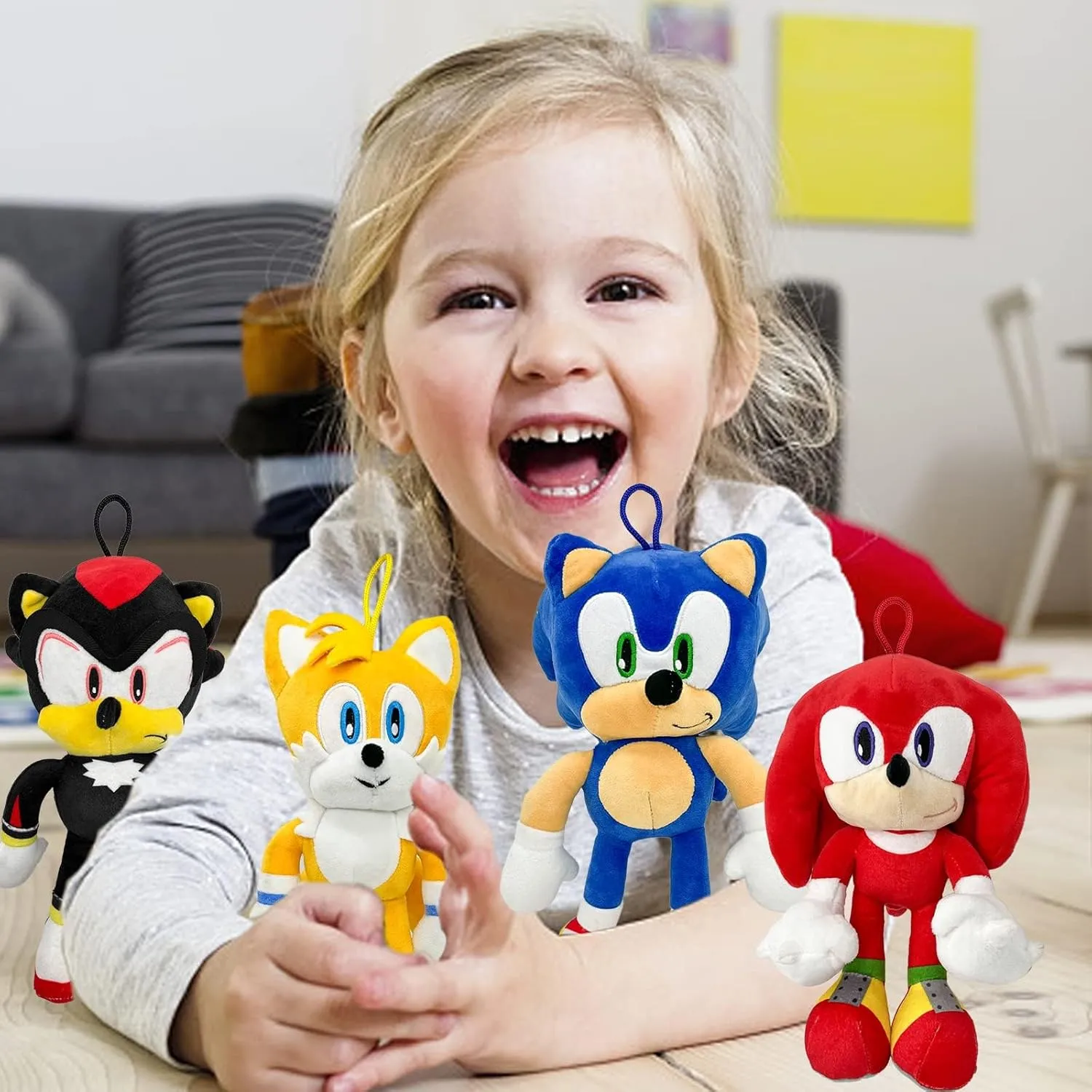 Sonic Plush Doll,The Hedgehog 2 The Movie Knuckles Toy, Shadow Stuffed Animals Plush Pillow, Gift for Kids (2Pcs StyleA)