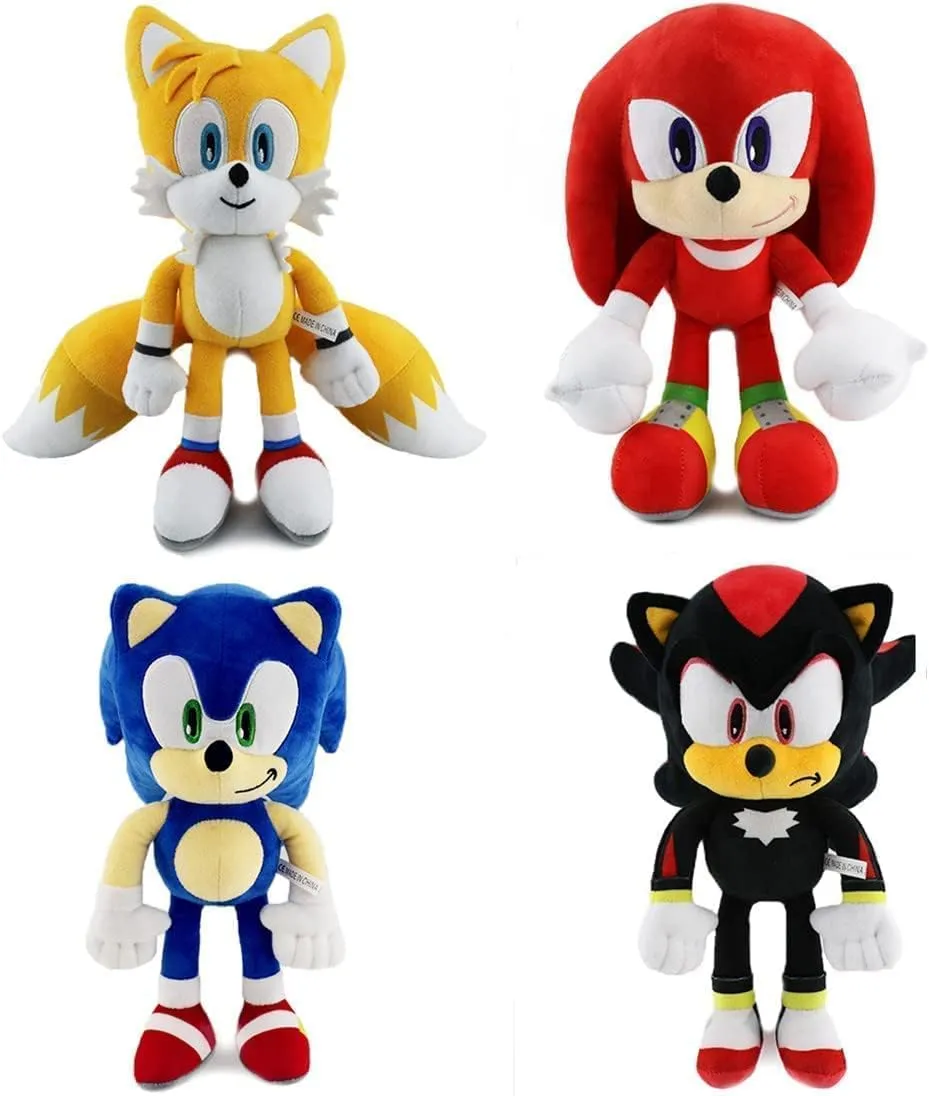 Sonic Plush Doll,The Hedgehog 2 The Movie Knuckles Toy, Shadow Stuffed Animals Plush Pillow, Gift for Kids (2Pcs StyleA)