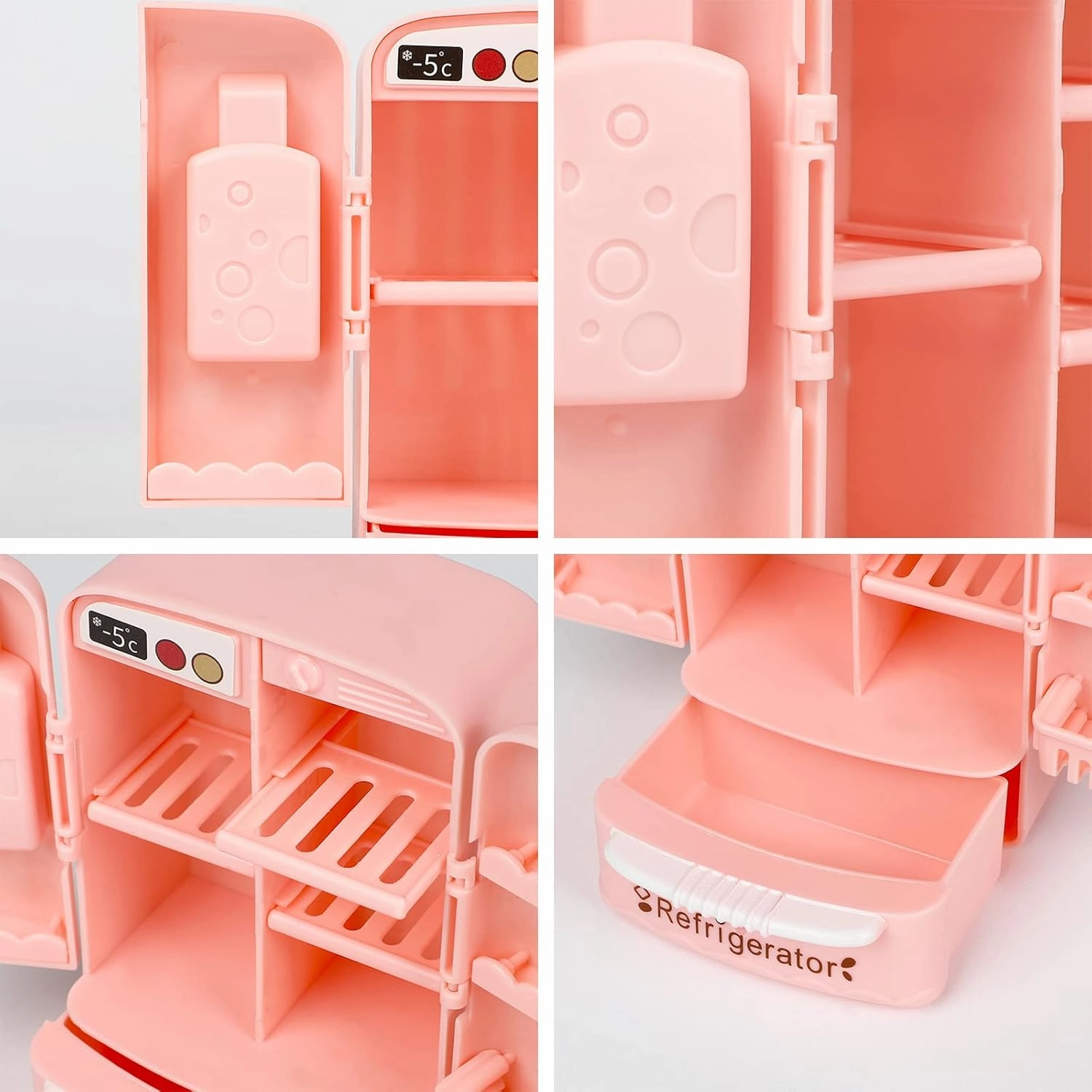 SOTOGO 58 Pieces Dollhouse Kitchen Supplies Miniature Mini Kitchen Accessories Dollhouse Furniture Decoration Accessories for Dolls Pretend Play