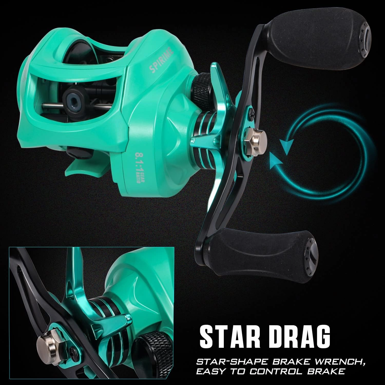 Sougayilang Baitcasting Fishing Reel with 9   1 Anti-Reverse Ball Bearings, 8.1:1 High-Speed Gear Ratio Casting Reel