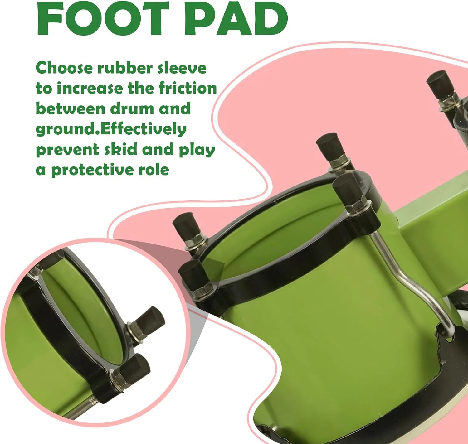 Soulmate Bongo Drum 4'' and 5'' Set for Adults Beginners,Percussion Bongos Drum With Tuning Wrench for 3  years old. (Green)