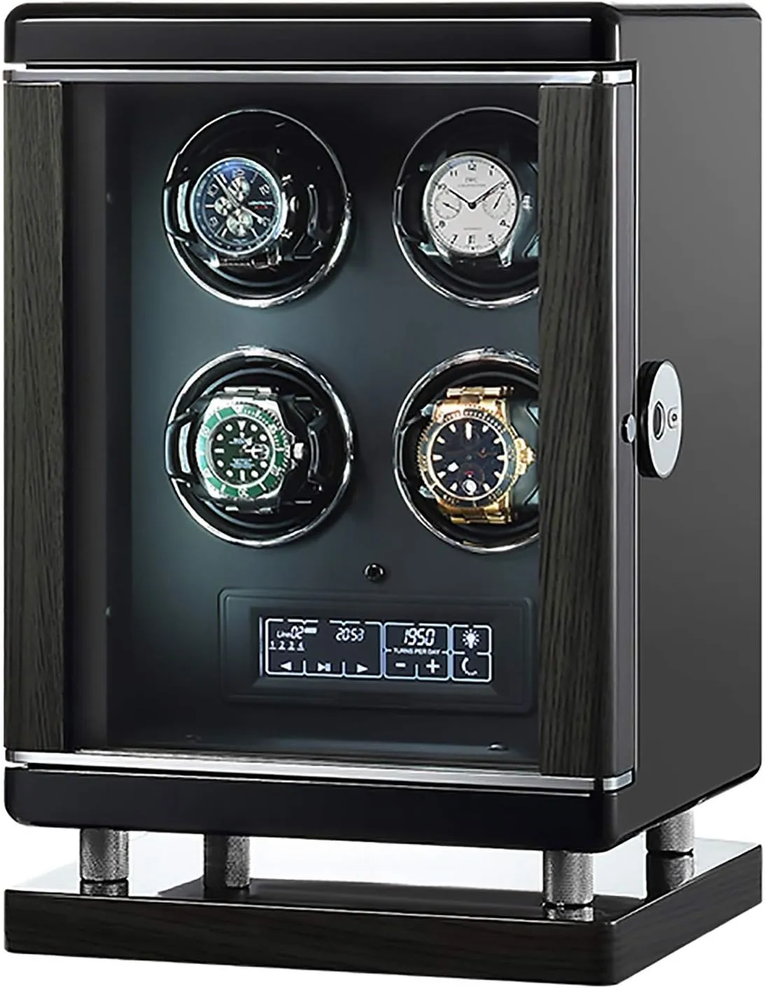 Spinner winding box Watch Winders - Luxury Smart Watch Winder Automatic Mechanical Watch Motor Shaker Storage Box with Fingerprint Unlock Watches Rotation Display Holder Organizer Quiet and well opera