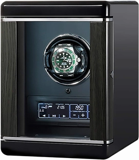 Spinner Winding Box Watch Winders - Luxury Smart Watch Winder Automatic Mechanical Watch Motor Shaker Storage Box with Fingerprint Unlock Watches Rotation Display Holder Organizer Quiet and well opera