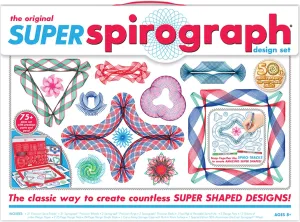 Spirograph Super 50th Anniversary Set –Arts and Crafts, Kids Toys, Art Supplies, Craft Supplies, Drawing Kit, Spiral Art, Classic Gear Design Kit, Case, Pens, Design Sheet Included, Ages 8 