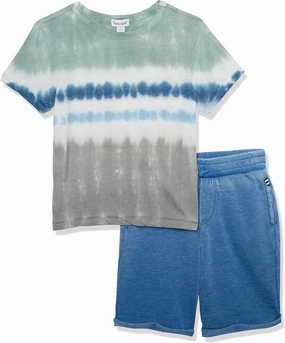 Splendid baby-boys Kids Blue Surf Tie Dye Short Sleeve Set