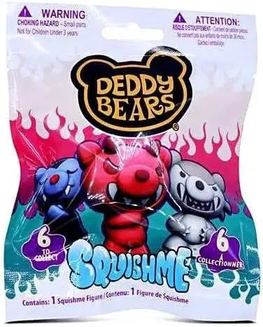 SquishMe Blind Bag 4 Pack - Bundle with 4 Deddy Bear Foam Figures Plus Stickers, More | Teddy Bear Party Favor Toys for Kids