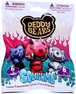 SquishMe Blind Bag 4 Pack - Bundle with 4 Deddy Bear Foam Figures Plus Stickers, More | Teddy Bear Party Favor Toys for Kids
