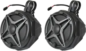 SSV Works 180-US2-C65 Universal 6.5in. Cage-Mount Speaker Pods for ATVs/UTVS and Other Off Road Vehicles (US2-C65A SSV Works Loaded w/ 2.00" Clamps)
