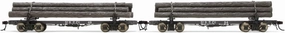 St. Regis Paper Skeleton Log Cars #49 & #54 HO Scale Two-Pack Model Train Lumber Rail Cars HR6631