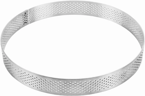 Stainless Steel Perforated Tart Ring, 6 inch Heat-Resistant Cake Mold Ring, 15CM Nonstick Pastry Dessert Utensil, Circle Baking Tool for French Fruit Tarte, Round (15cm/6 inch)
