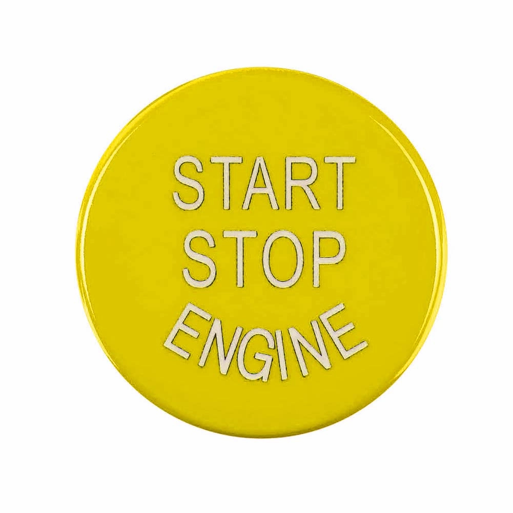 Start Stop Engine Switch Button Cover for BMW 1 2 3 5 X1 X3 X4 X5 X6 Series F Chassis F20 F21 F22 F30 F35 F10 F18 Etc with Off Button (Yellow)